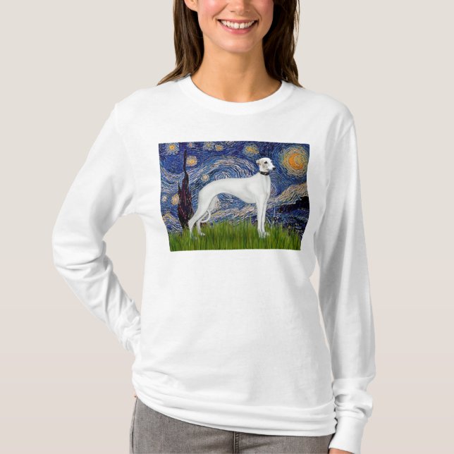 Starry Night - Whippet (11b) T-Shirt (Front)