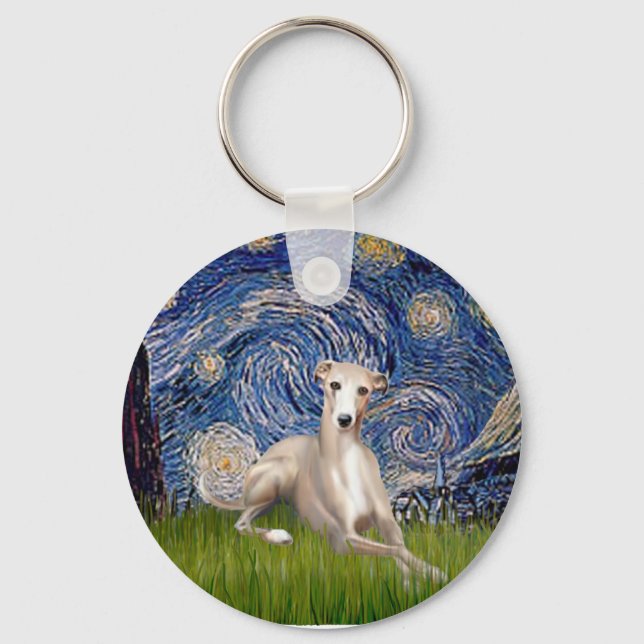 Starry Night - Whippet #2 Key Ring (Front)