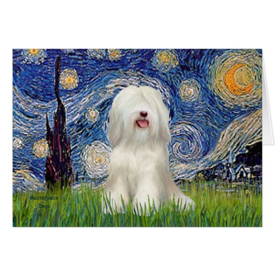 Starry Night - White Tibetan Terrier Card