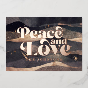 Starry Night Winter Sky Modern Elegant Chic Foil Holiday Card