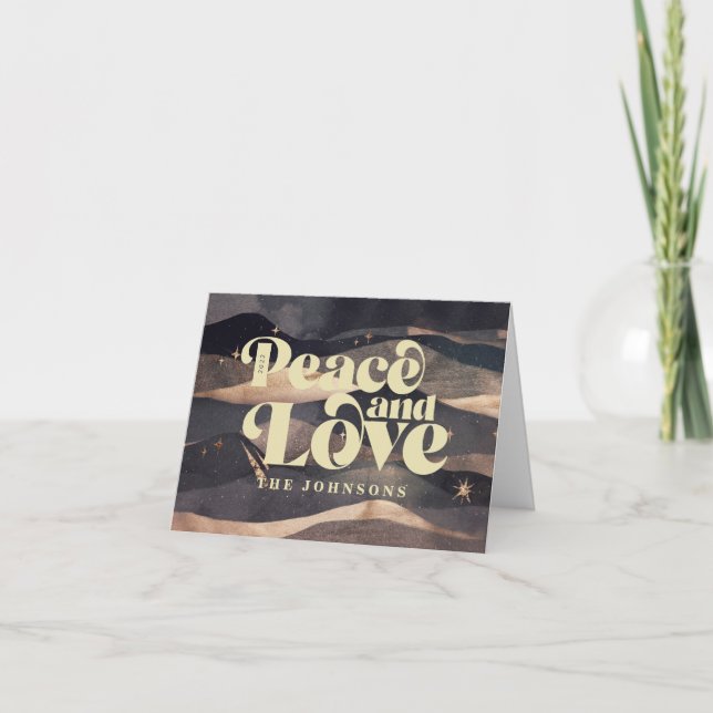 Starry Night Winter Sky Modern Elegant Chic Holiday Card (Front)