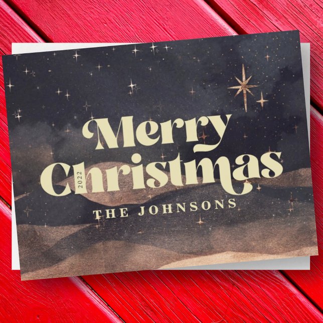 Starry Night Winter Sky Modern Elegant Chic Holiday Card (Creator Uploaded)