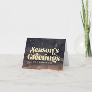 Starry Night Winter Sky Modern Elegant Chic Holiday Card