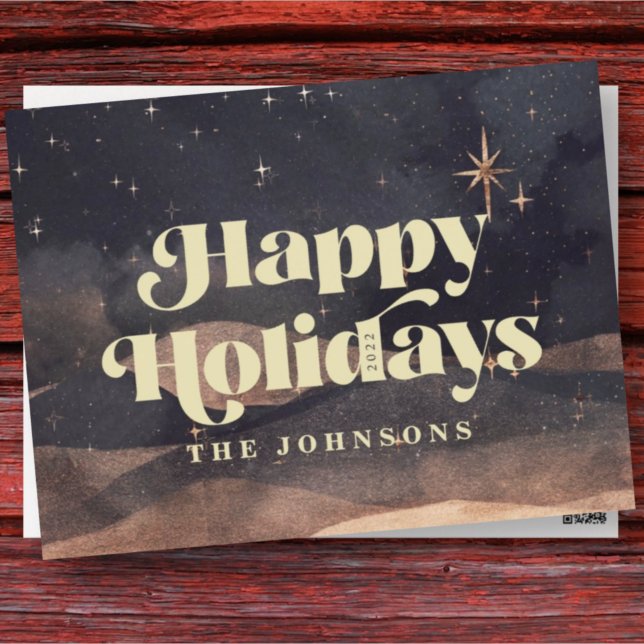 Starry Night Winter Sky Modern Elegant Chic Holiday Postcard (Creator Uploaded)