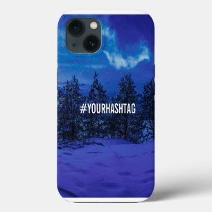 Starry night with full moon in forest iPhone 13 case
