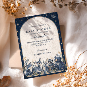 Starry Night Woodland Baby Shower Invitation