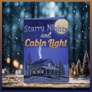 Starry Nights and Cabin Light Holiday Card