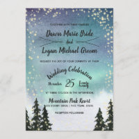 Starry Northern Lights Mountain Sky Wedding