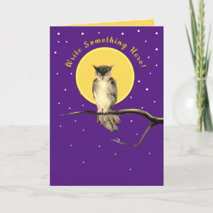 Starry Owl Personalised Autumn Card