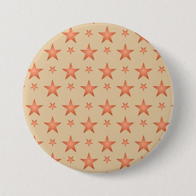Starry pattern in gradient terracotta orange  7.5 cm round badge (Front)