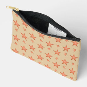 Starry pattern in gradient terracotta orange accessory pouch