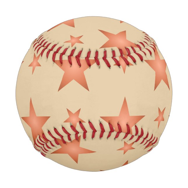 Starry pattern in gradient terracotta orange  baseball (Front)