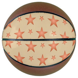 Starry pattern in gradient terracotta orange basketball