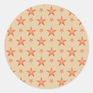 Starry pattern in gradient terracotta orange classic round sticker