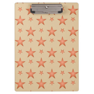 Starry pattern in gradient terracotta orange clipboard