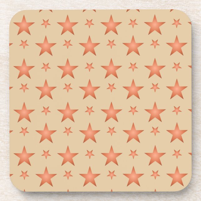 Starry pattern in gradient terracotta orange  coaster (Front)