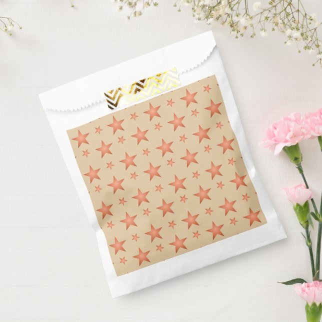 Starry pattern in gradient terracotta orange  favour bags (Sealed)