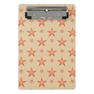 Starry pattern in gradient terracotta orange  mini clipboard