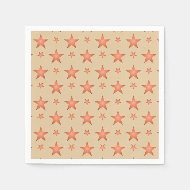 Starry pattern in gradient terracotta orange  napkin (Front)