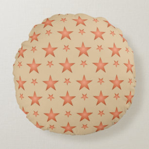 Starry pattern in gradient terracotta orange round cushion