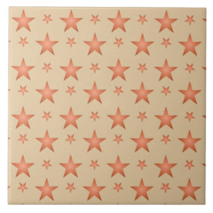 Starry pattern in gradient terracotta orange  tile