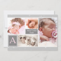 Starry Photo Collage Birth Announcement/Holiday