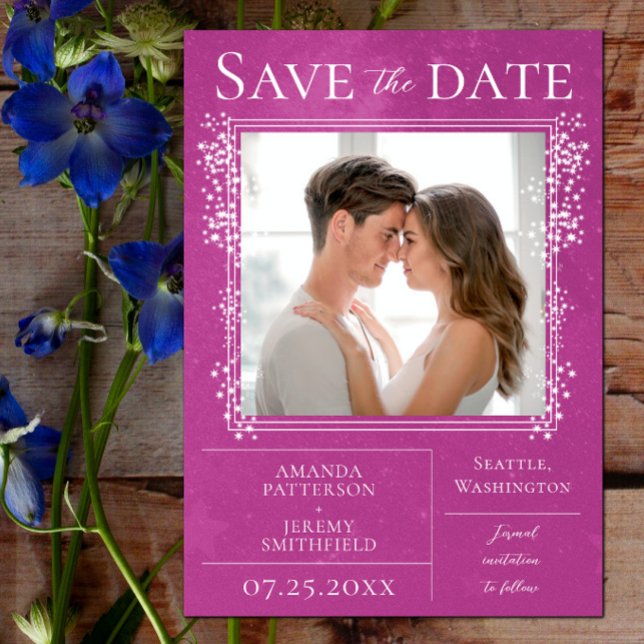 Starry Photo | Magenta Save the Date (Starry Photo Save the Date - Magenta)