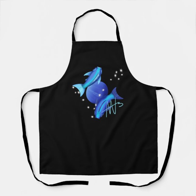 Starry Pisces Neptune Zodiac Apron (Front)