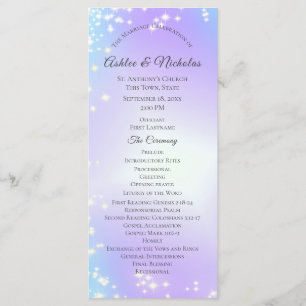 Starry Purple and Blue Sparkle Wedding Program Programme