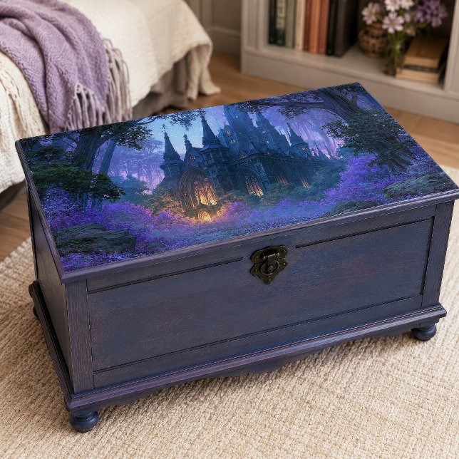 Starry Purple Forest Gothic Castle Decoupage Tissue Paper (Creator Uploaded)