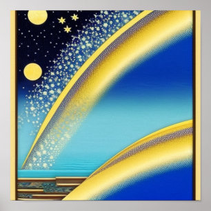 Starry Rainbows at Sea Poster