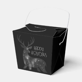 Starry Reindeer Silhouette Happy Holidays Favour Box