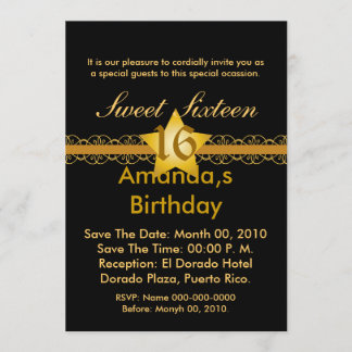 Starry Ribbon Sweet Sixteen Invitation!-Cust. Save The Date