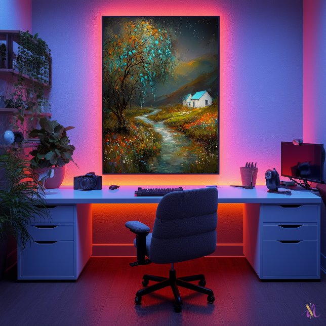 Starry River Cottage - Dreamlike Countryside  Poster (Creator Uploaded)