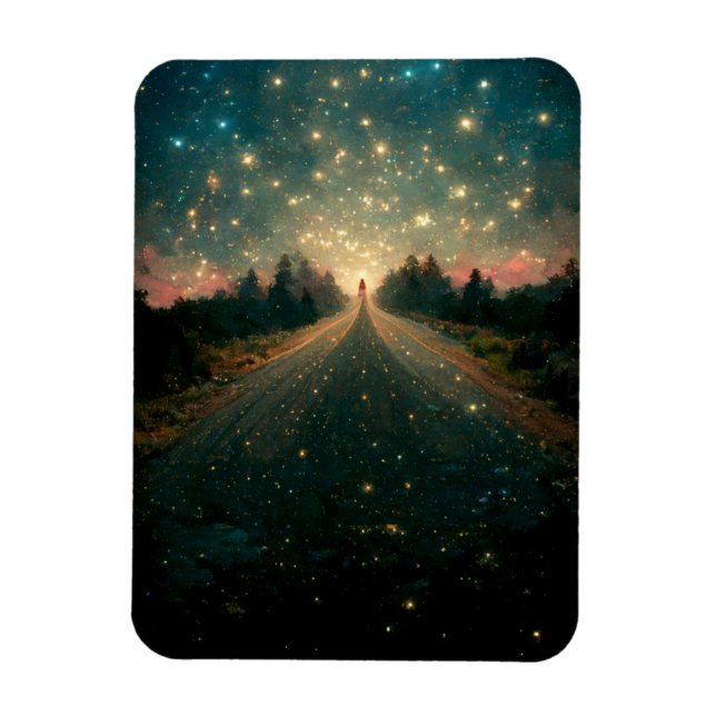 Starry Road Fantasy Landscape Sci-Fi Magnet (Vertical)