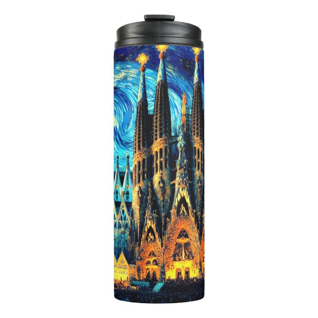 Starry Sagrada Familia Barcelona Thermal Tumbler (Front)