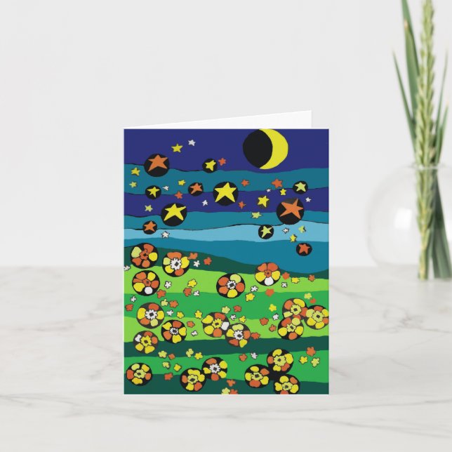 Starry Scene Thank You Card (Front)