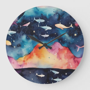 Starry Seascape Large Clock