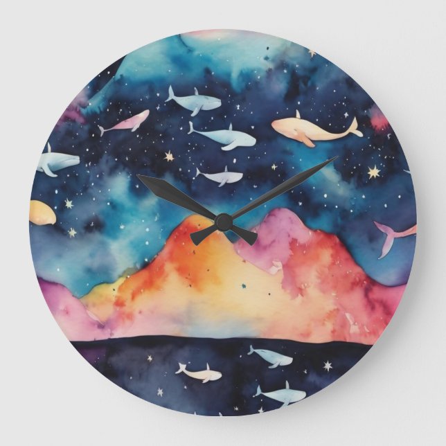 Starry Seascape Large Clock (Front)