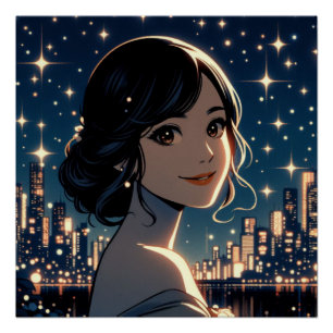 Starry Serenity Smile Poster
