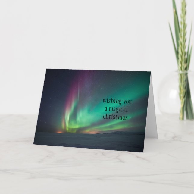 Starry Skies Northern Lights Christmas Card (Front)