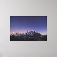 Starry sky above mountains