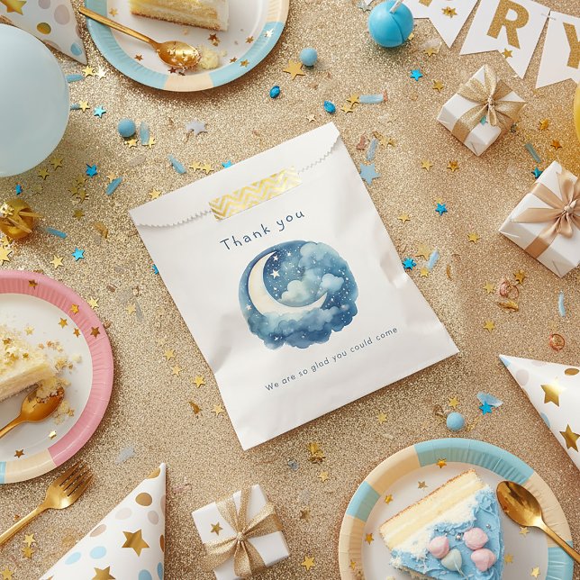 Starry sky and moon baby shower favour bags (Starry sky and moon baby shower favor bag.)