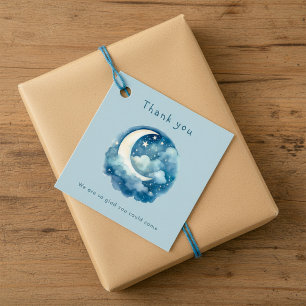 Starry sky and moon baby shower favour tags