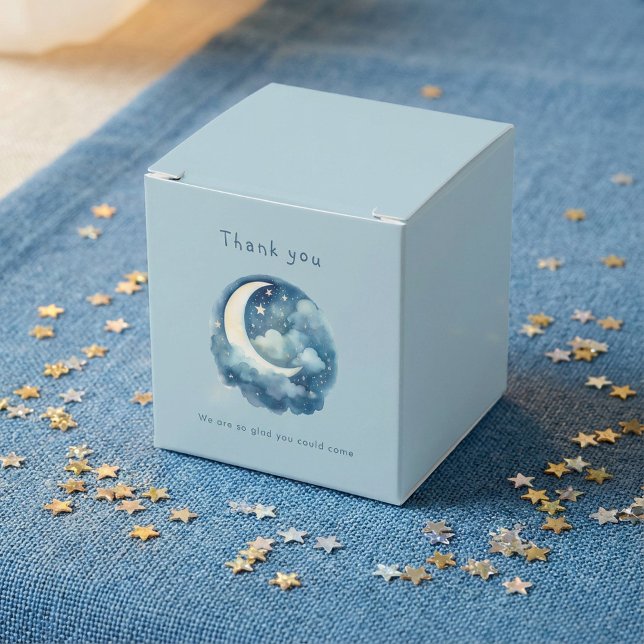 Starry sky and moon baby shower welcome favour box (Starry sky and moon baby shower welcome favor boxes.)