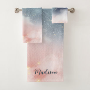 Starry Sky Background Bath Towel Set