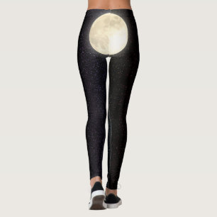 Starry Sky Full Moon Butt Leggings