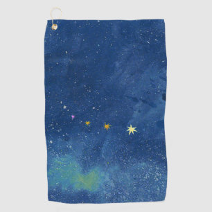 Starry Sky Illustration Golf Towel