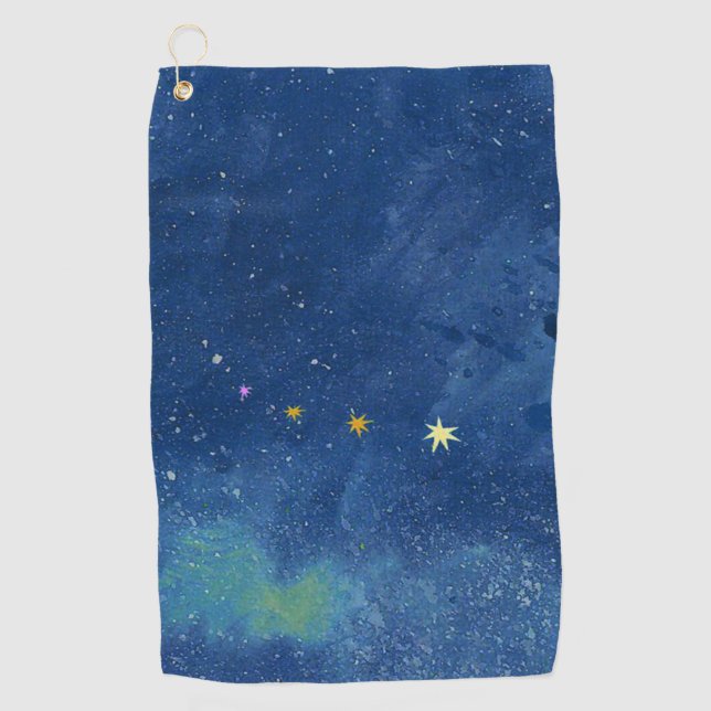 Starry Sky Illustration Golf Towel (Front)