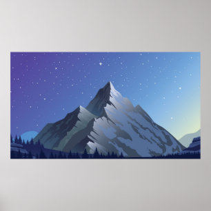 Starry sky illustration poster